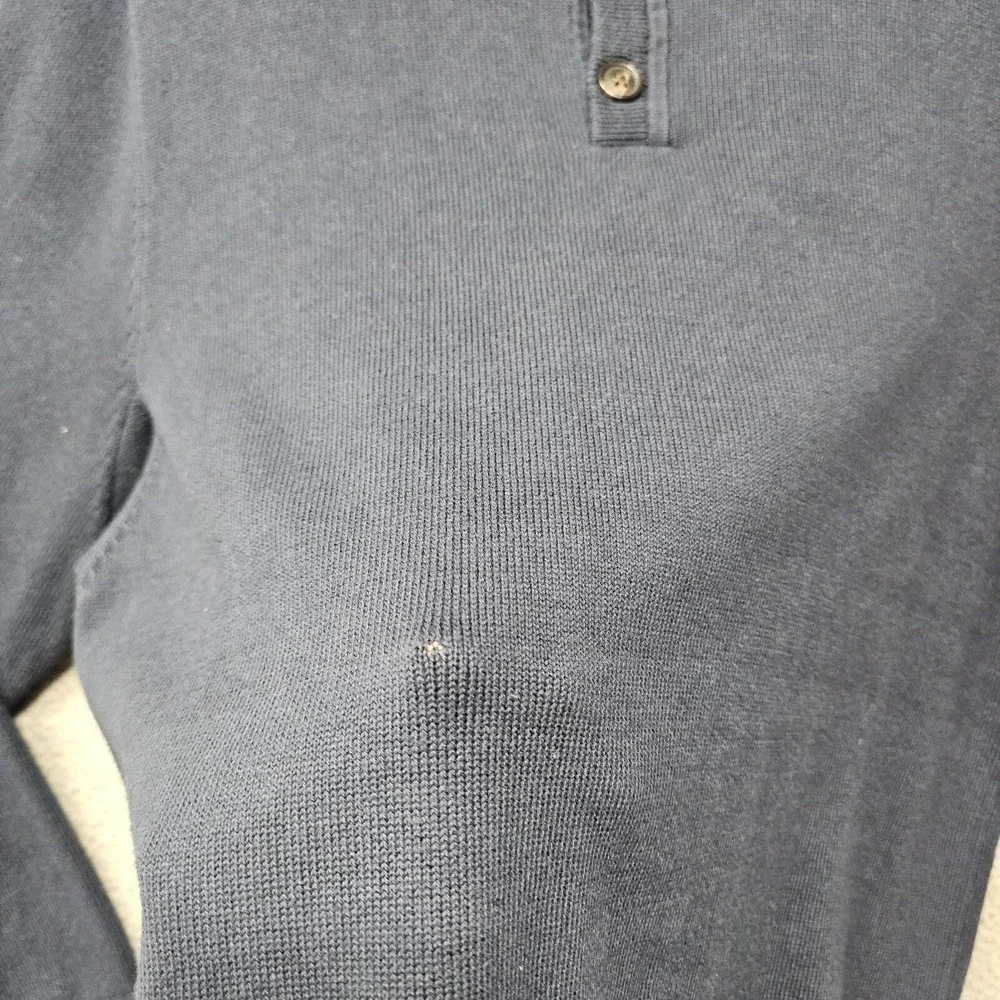 Duluth Sweater Mens Medium Navy Blue Strongarm Henley Long Sleeve Pullover